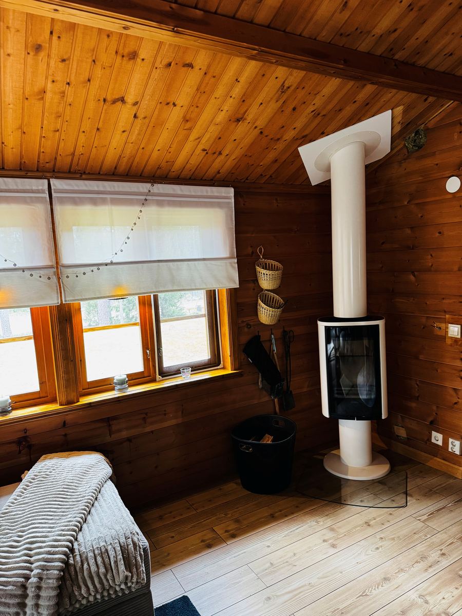 Björnhus – moderner Kamin im Wohnzimmer